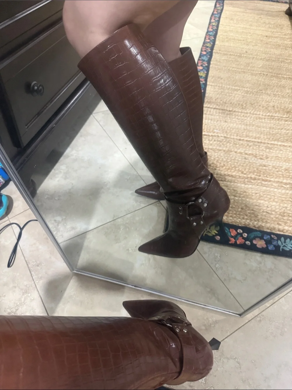 Forever 21 Brown Pointed Toe Over-The-Knee Boots